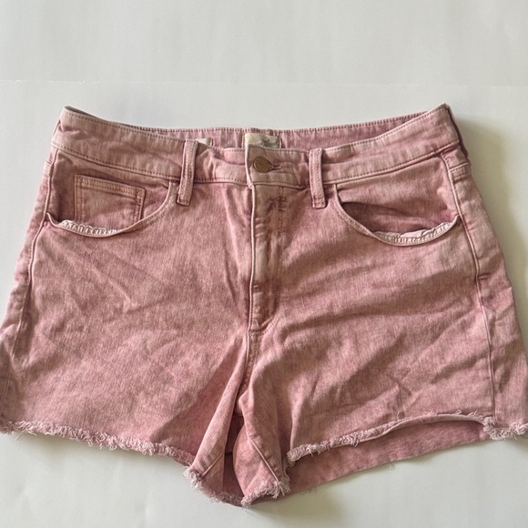 Universal Thread Pants - Universal Thread Acid Wash Pink Denim High Rise Midi Shorts Size 14